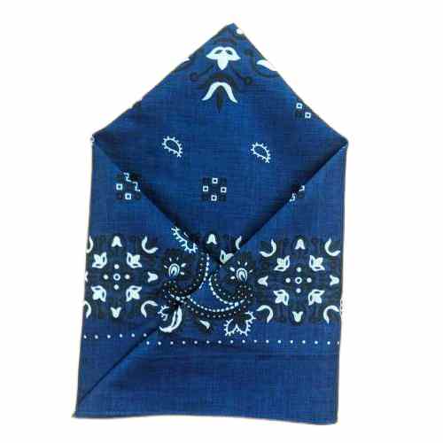 Lenço Wilsons - Azul-marinho com Paisley Preto e Branco