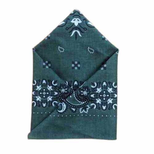 Lenço Wilsons - Verde com Paisley Preto e Branco