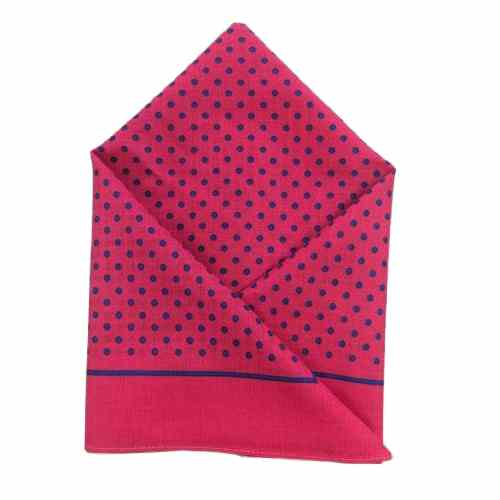 Lenço Wilsons - Vermelho Pequeno Azul Marinho Bolinhas